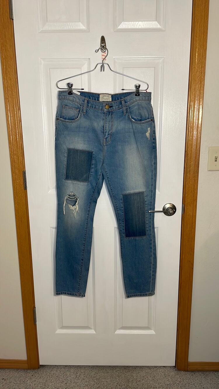 CURRENT/ELLIOTT PATCHED JEANS RARE